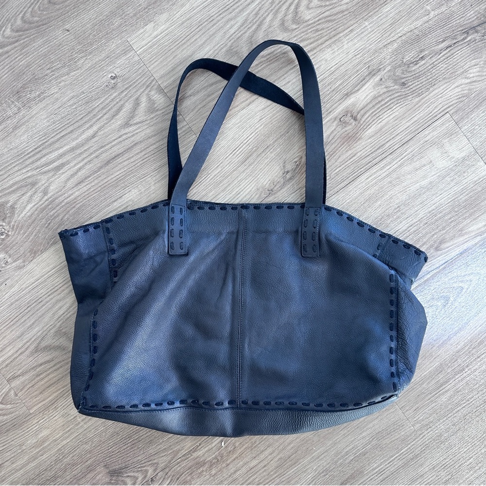 Free People Camille Black Slouchy Leather Tote